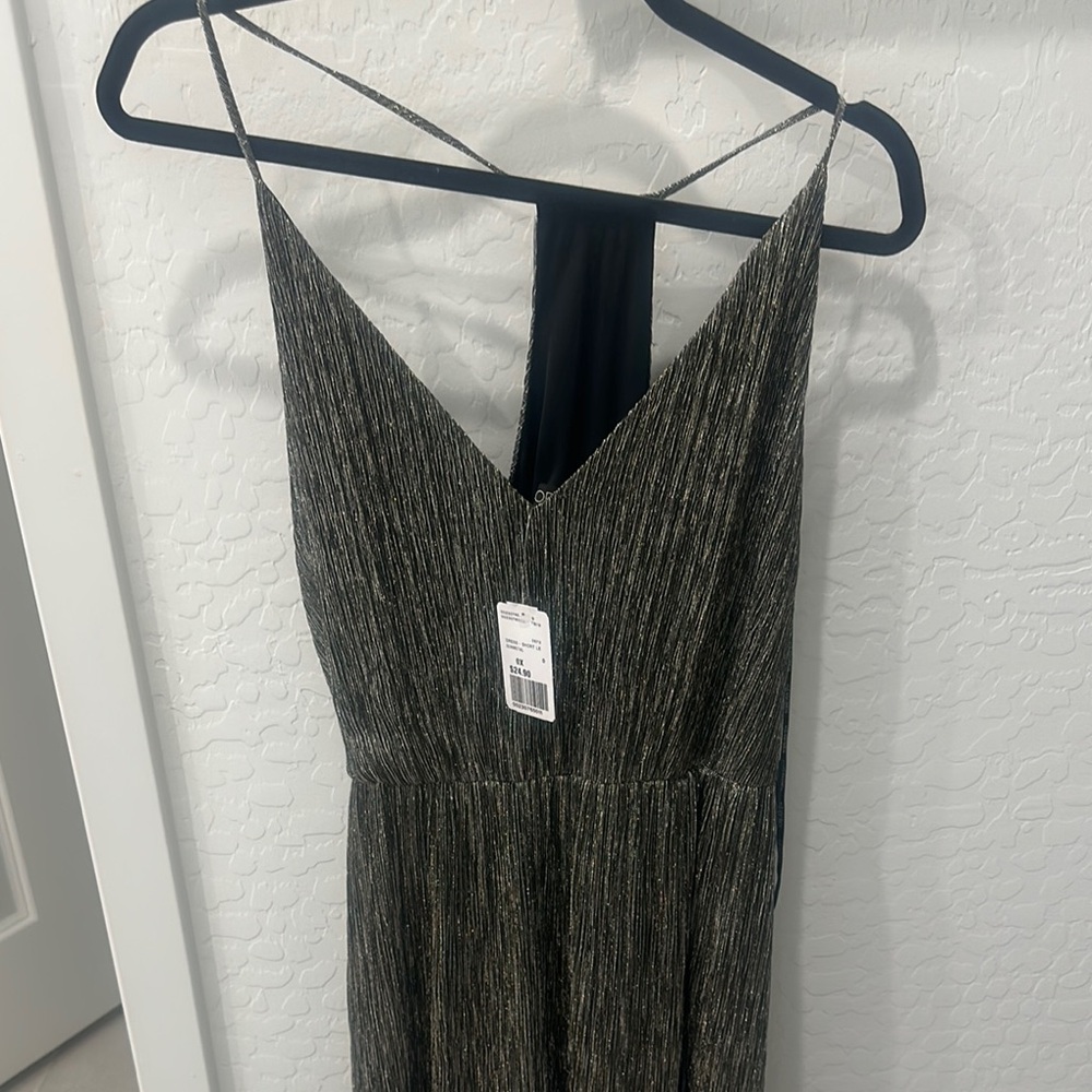 Forever 21 Gold and Silver Pleated Cocktail Dress